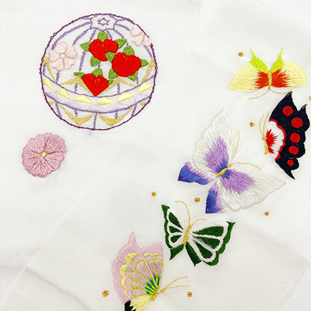 織田着物専門学校着物科学生が制作した日本刺繍
