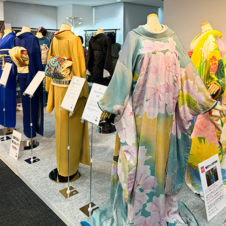 東京着物ショー2025着物スタイル展に出展した織田着物専門学校着物科学生の作品