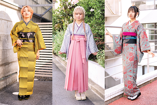 織田着物専門学校着物科学生のスナップ写真